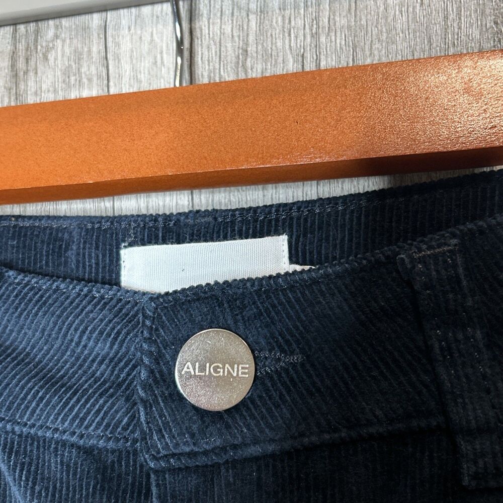 ALIGNE Corduroy Pants Size 25 Slim Flare Navy Cord - Picture 4 of 10